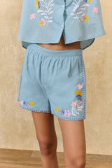 Maiwa Shorts in Stone Blue