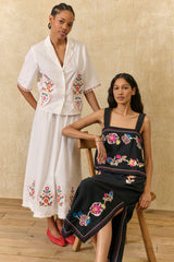 Phadra Embroidered Top in Black