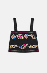 Phadra Embroidered Top in Black
