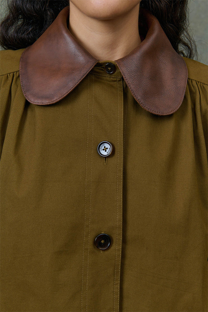 Short Cotton Jacket in Khaki