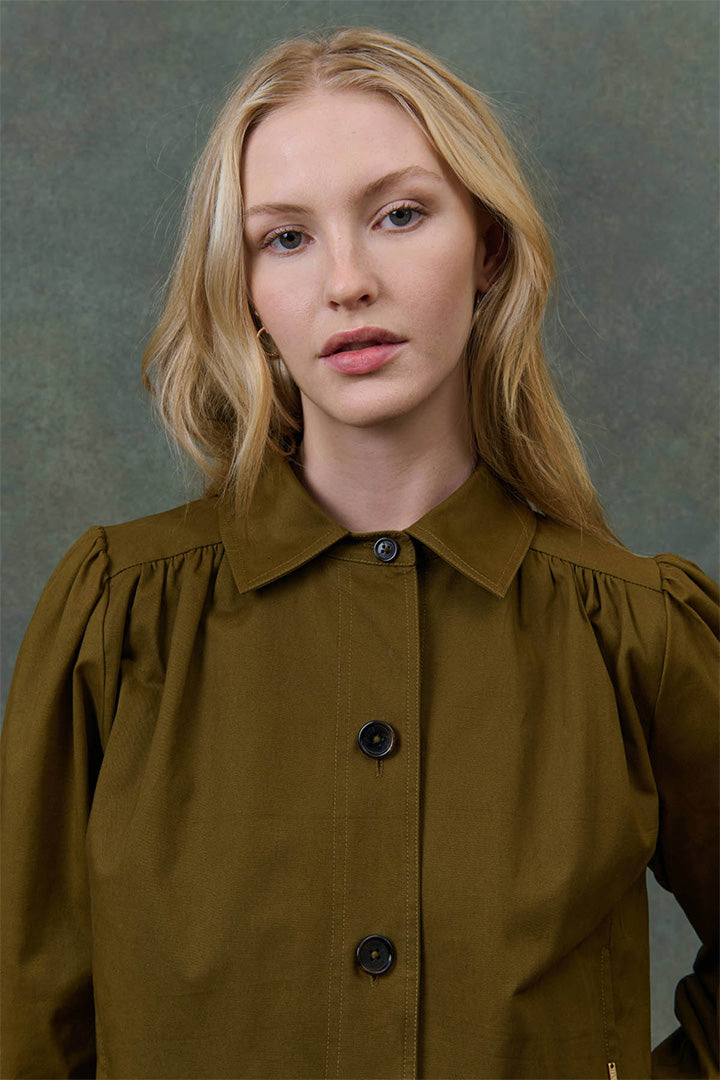 Short Cotton Jacket in Khaki
