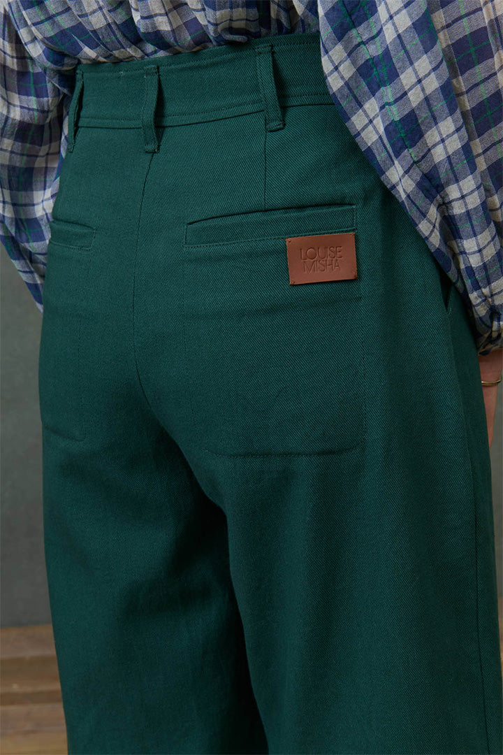 Wide Leg Trousers in Emerald