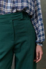 Wide Leg Trousers in Emerald
