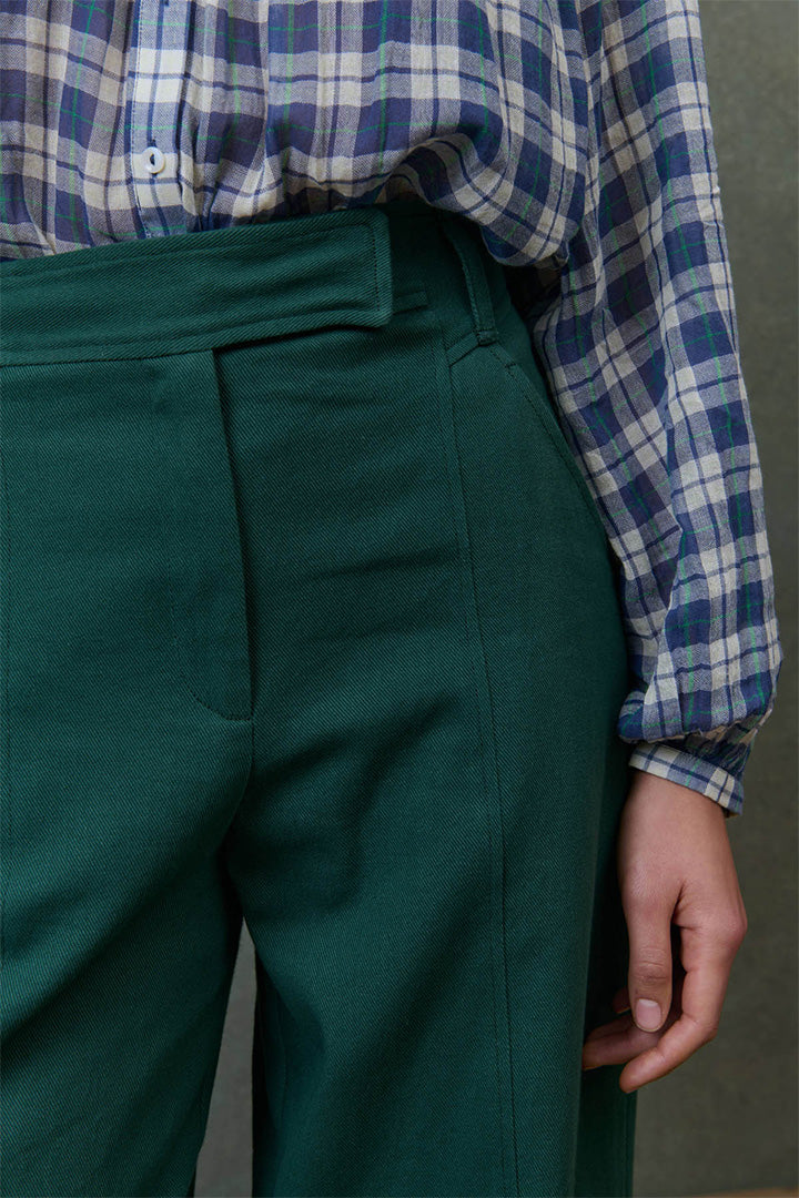 Wide Leg Trousers in Emerald