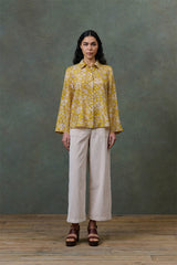 Wide Leg Corduroy Trousers in Cream