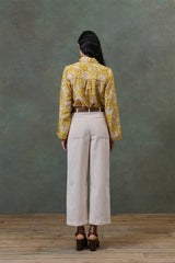 Wide Leg Corduroy Trousers in Cream