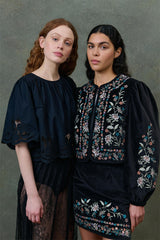Velvet Embroidered Skirt