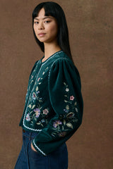 Dora Embroidered Velvet Jacket