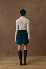 Dora Embroidered Velvet Skirt