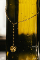 Wave Heart Necklace in Gold
