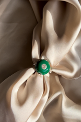 Celt Ring Green Silver