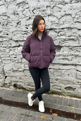 Short Puff Jacket In Purple