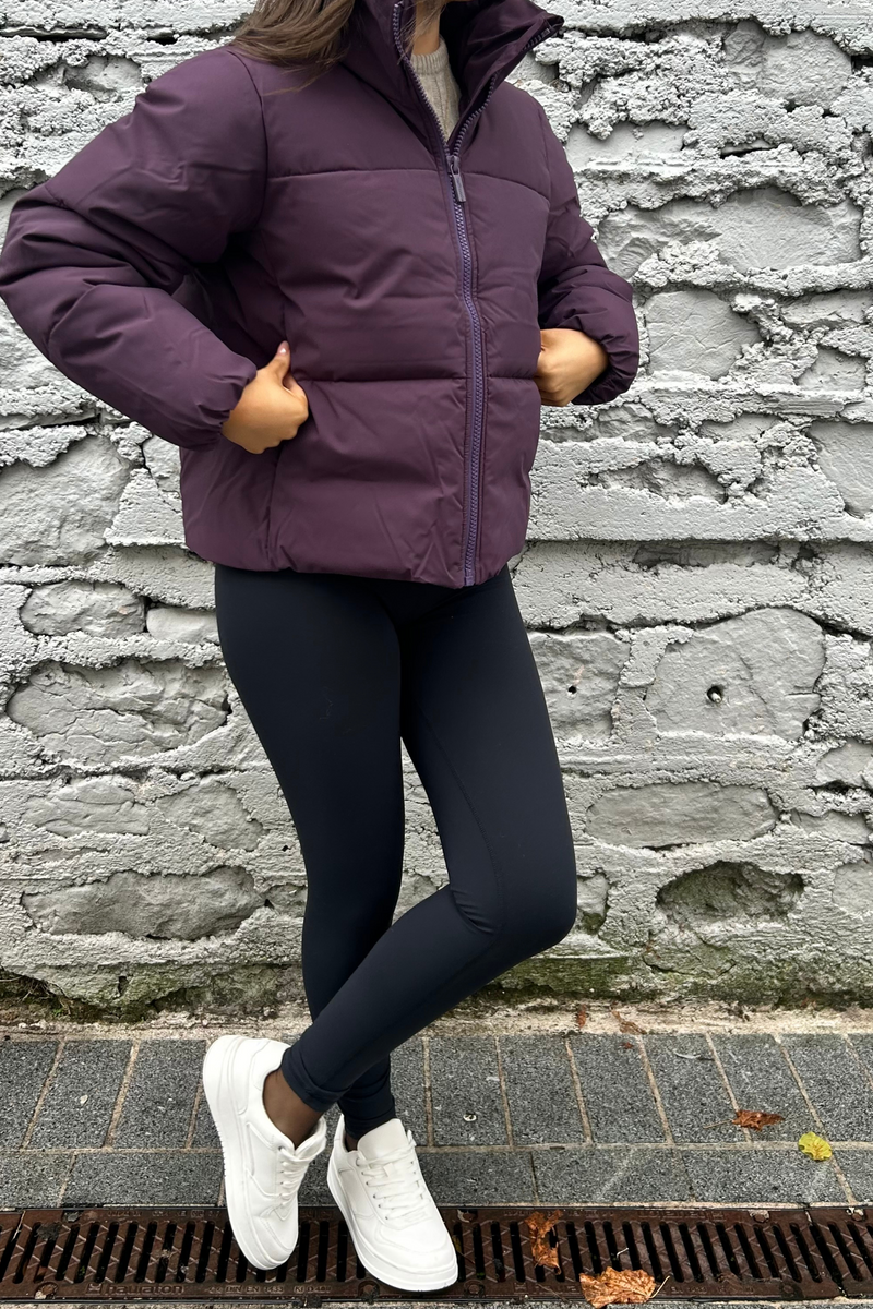 Short Puff Jacket In Purple