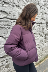 Short Puff Jacket In Purple