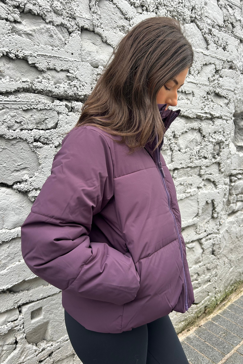 Short Puff Jacket In Purple