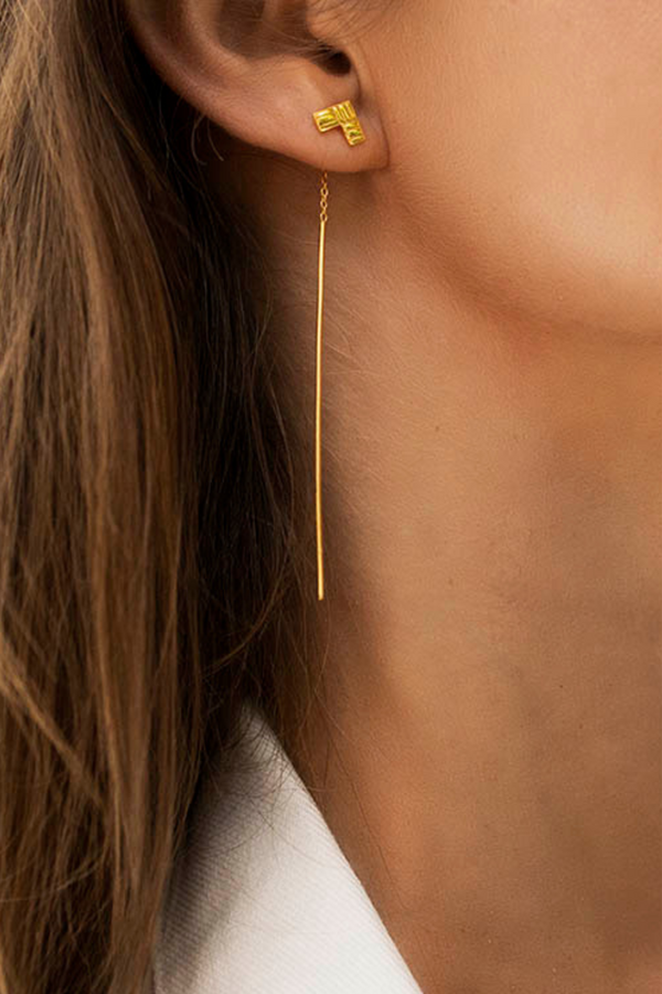 Plait Earrings Gold