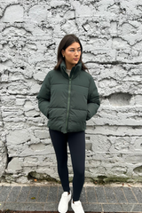 Short Puff Jacket In Dark Green