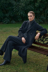 Ryno Wool Coat in Charcoal Grey
