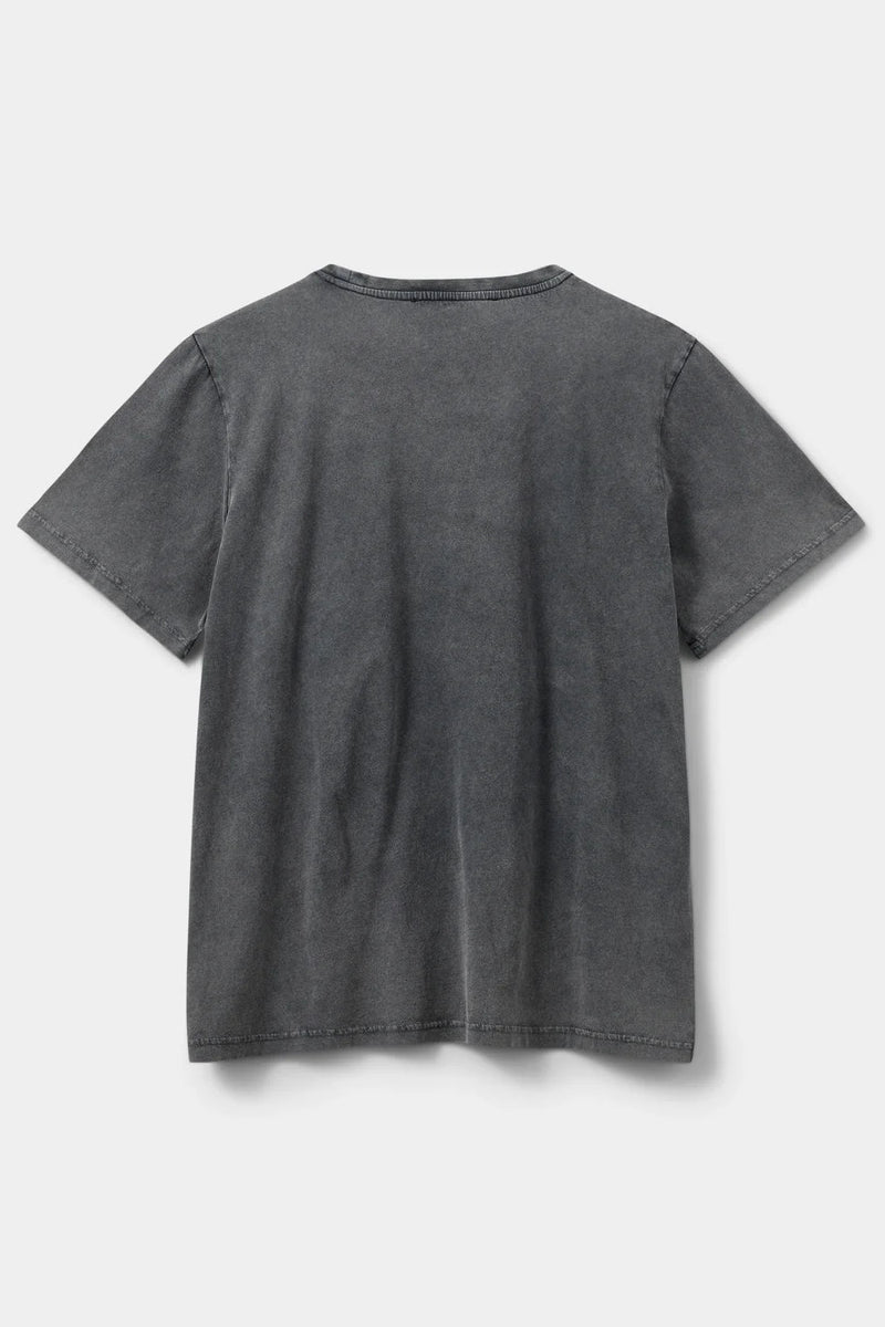 'Fresh' Slogan Tee in Washed Black