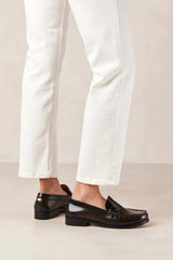 Rivet Leather Loafers in Black