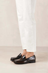 Rivet Leather Loafers in Black