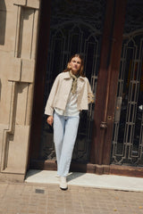 Aidan Short Trench in Ecru