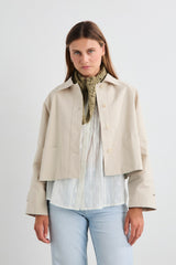 Aidan Short Trench in Ecru