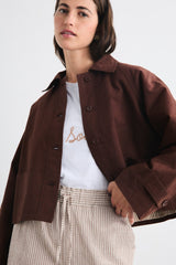 Aidan Short Trench in Brown