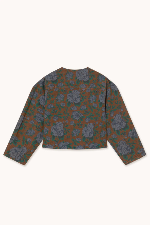 Roses Buttoned Denim Jacket