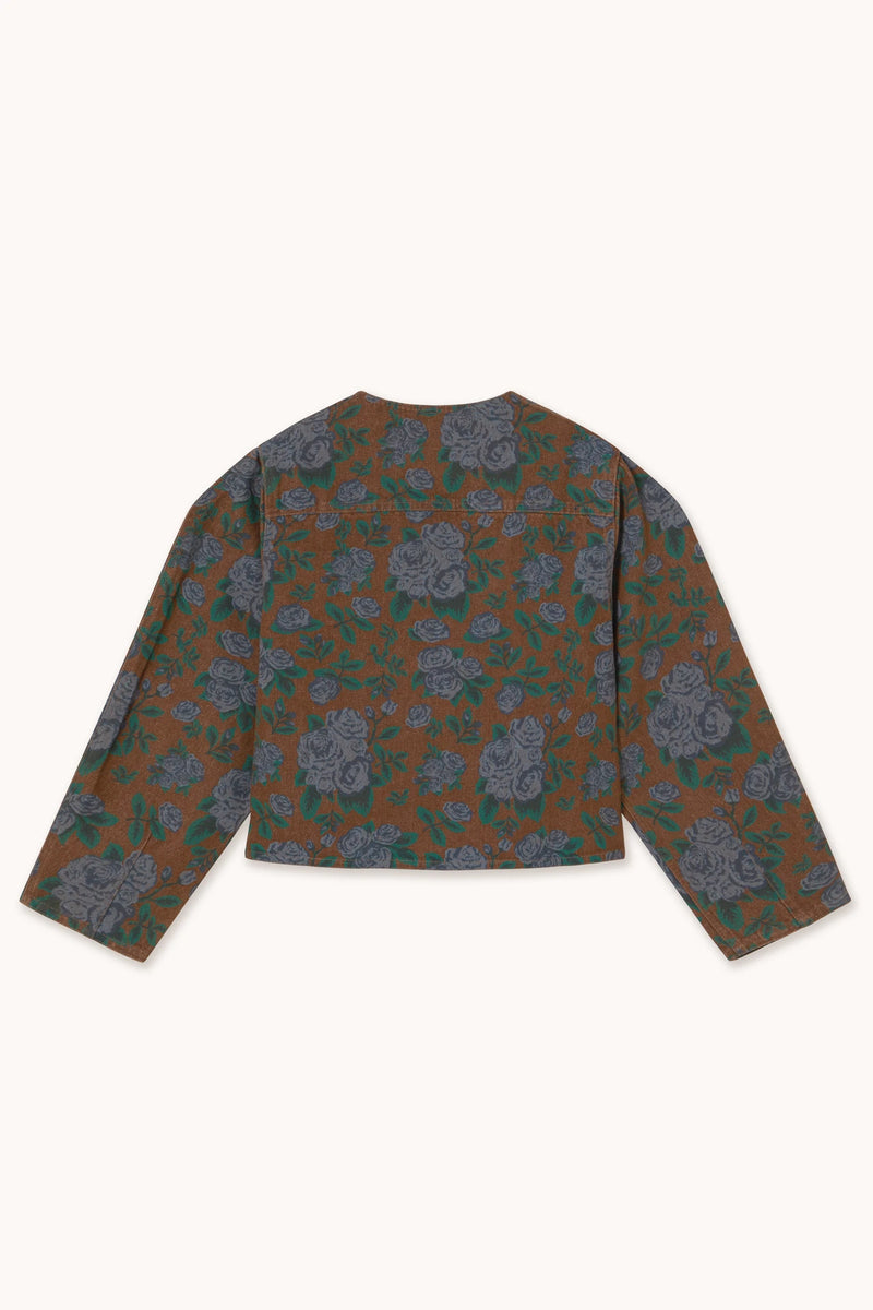 Roses Buttoned Denim Jacket