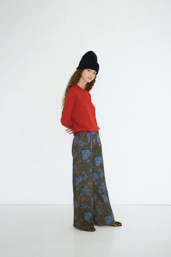 Roses Buttons Cutlines Trousers