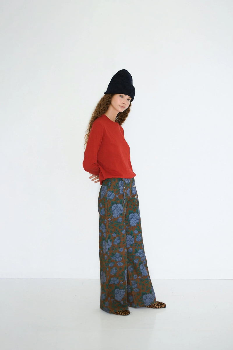 Roses Buttons Cutlines Trousers