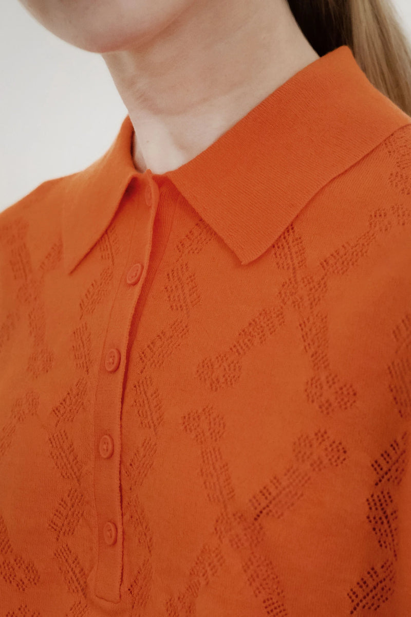 Frank Laced Sweater in Orange