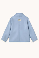 Short Faux Fur Reversible Coat in Blue