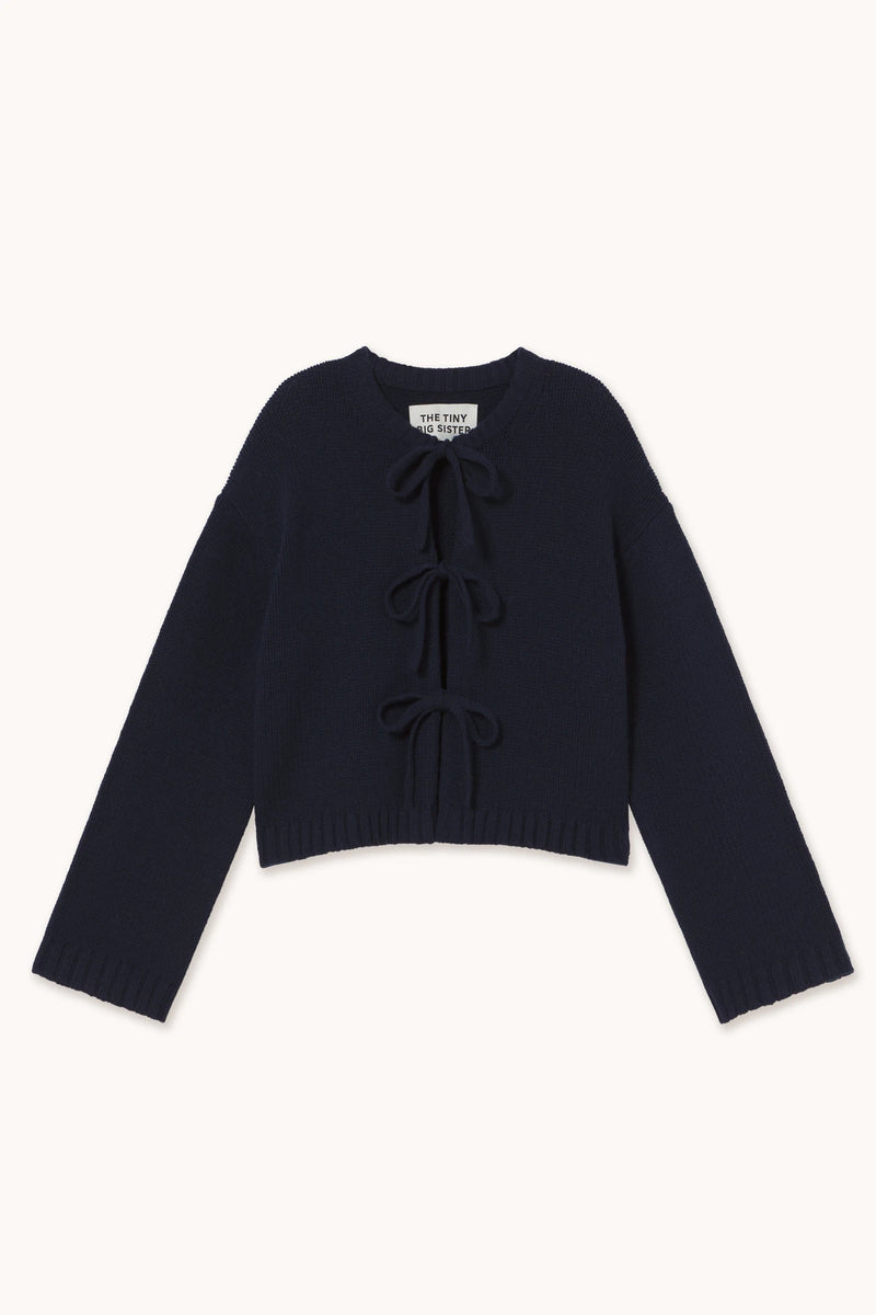 Tie Detail Cardigan in Blue