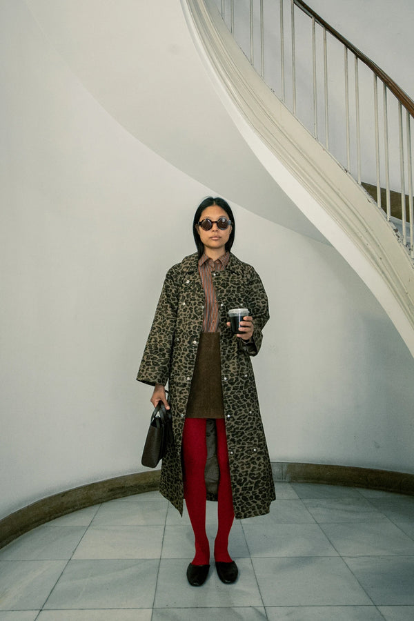 Leopard Print Trench Coat