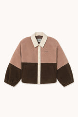 Color Blocked Sherpa Jacket in Soft Pink