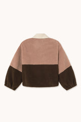 Color Blocked Sherpa Jacket in Soft Pink