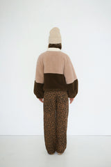 Color Blocked Sherpa Jacket in Soft Pink
