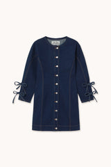 Lace Denim Mini Dress