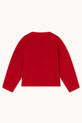Buttoned Wool Jacket in Red
