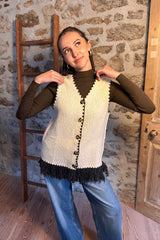 Knit Vest In Ecru