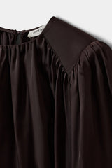 Marthea Balloon Blouse in Dark Plum
