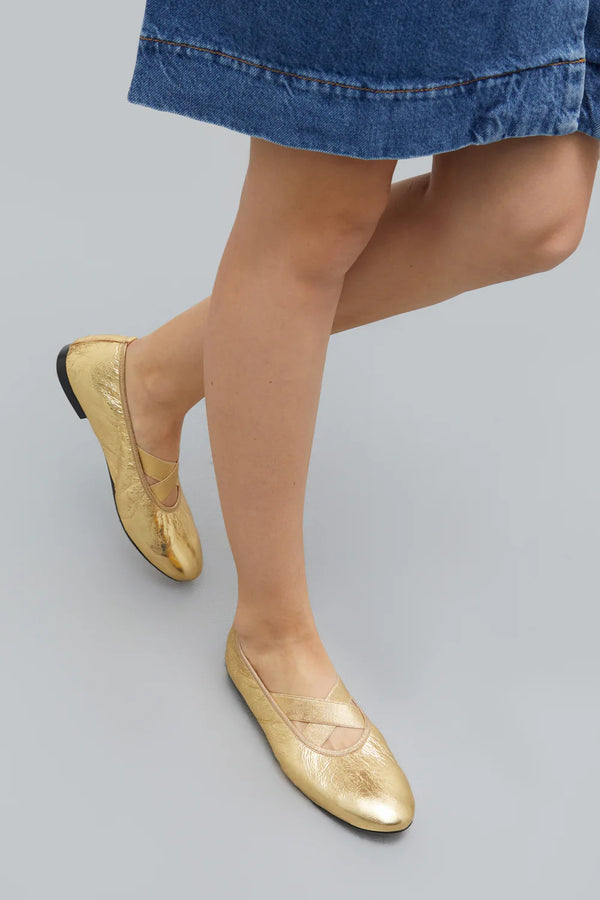 Bettina Ballet Flats in Gold