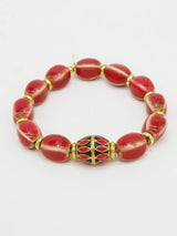 Ceramic Scrunchie Bracelet in Red