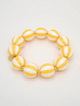 Round Stripe Scrunchie Bracelet in Yellow