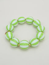 Round Stripe Scrunchie Bracelet in Light Green