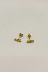 Brone Curve Studs in Gold