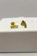 Brone Curve Studs in Gold
