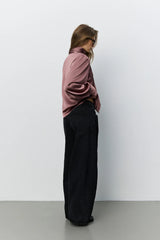 Carina Satin Shirt in Dusty Pink